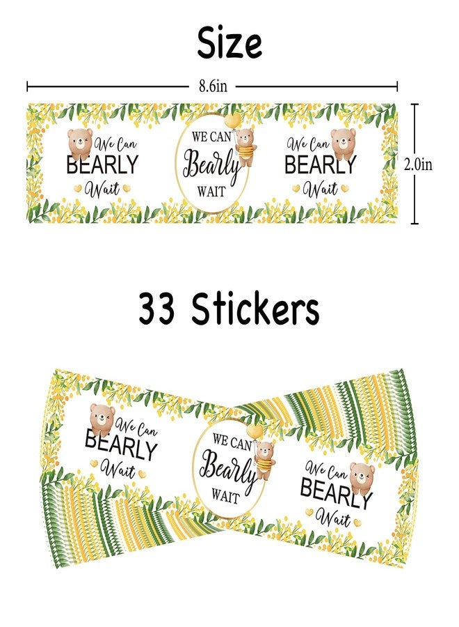 WIDEIDEAL 33Pcs We Can Bearly Wait Water Bottle Labels, Baby Shower Water Bottle Stickers, Boy or Girl Gender Reveal Baby Bear Party Decorations Supplies - Image 2